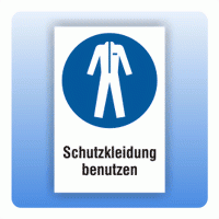 Kombi Gebotsschild Schutzkleidung benutzen M010