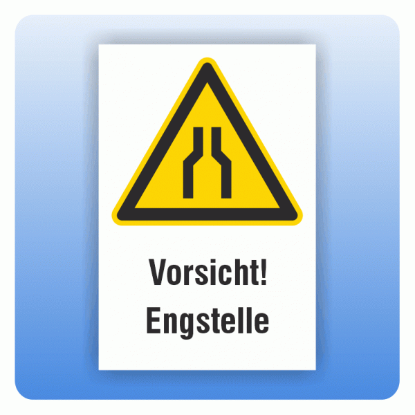 Kombi Warnschild Vorsicht Engstelle