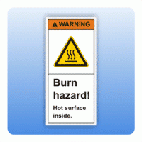 Sicherheitszeichen Burn hazard (ANSI Z535) Aufkleber