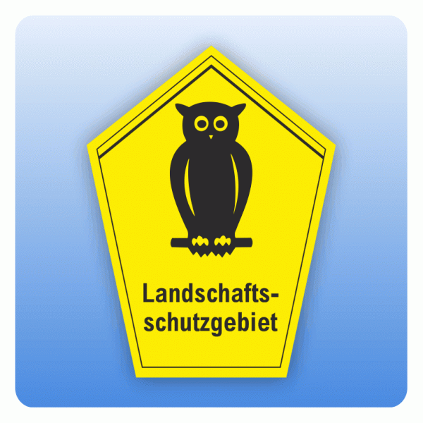 Schild Landschaftsschutzgebiet mit Piktogramm Eule