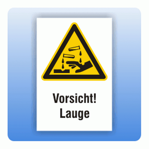 Kombi Warnschild Vorsicht Lauge W023