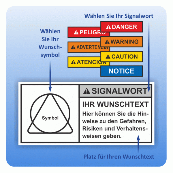 Aufkleber CAUTION Eye protection required., Folie, selbstklebend