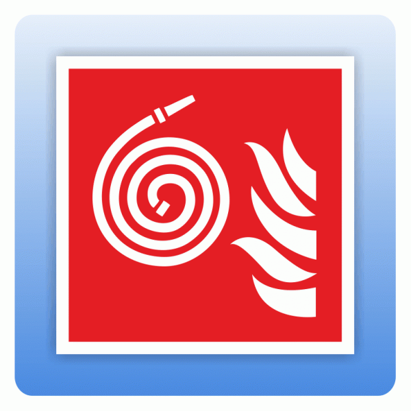 Aufkleber Brandschutzzeichen F019 Nicht angeschlossener Feuerwehrschlauch