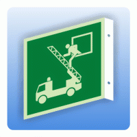 Fahnenschild Rettungszeichen E017 Rettungsausstieg ISO 7010