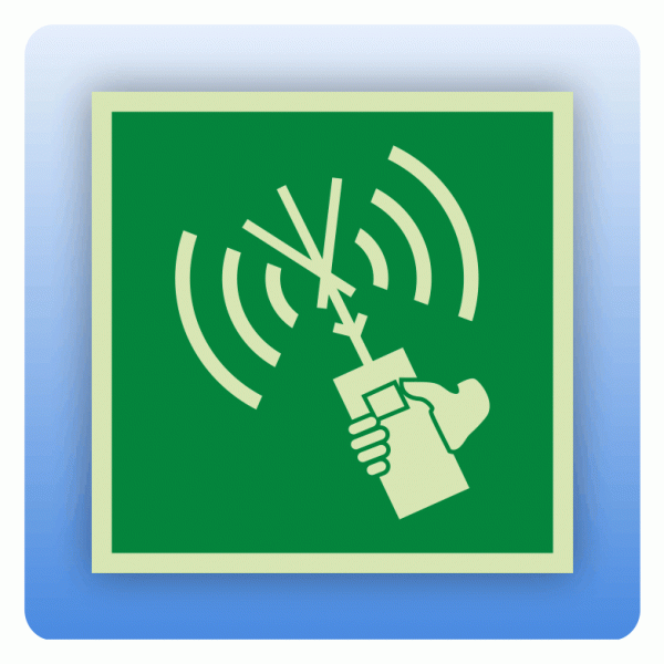 Rettungszeichen E051 UKW-Sprechfunkgerät ISO 7010