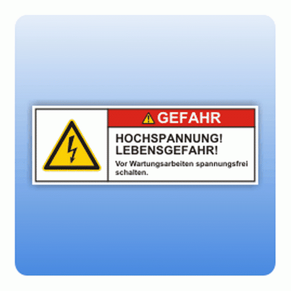 Sicherheitszeichen Hochspannung Lebensgefahr (ISO 3864-2) Aufkleber