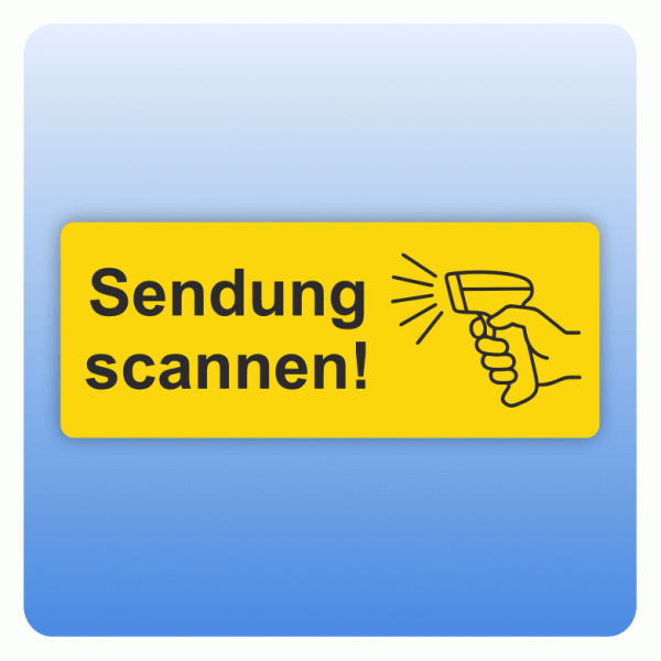 Versandaufkleber Sendung scannen