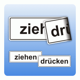 Türaufkleber ziehen drücken, zweiseitig