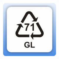 Recycling Code 71 GL (Grünes Glas) Aufkleber