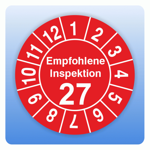 Prüfplakette Empfohlene Inspektion