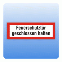 Aufkleber Feuerwehrzeichen Feuerschutztür geschlossen halten nach DIN 4066