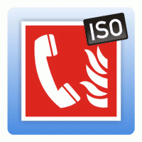 Aufkleber Internationales Brandschutzzeichen Brandmeldetelefon
