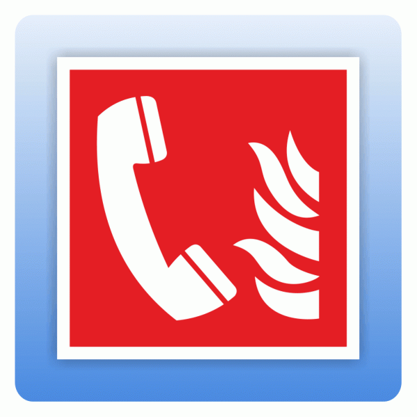 Aufkleber Internationales Brandschutzzeichen Brandmeldetelefon