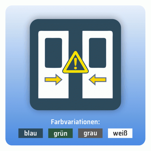 Aufkleber Bus und Bahn - Tür schliesst automatisch