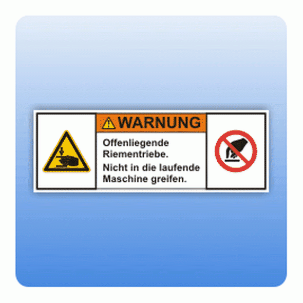 Sicherheitszeichen Offenliegende Riementriebe (ISO 3864-2) Aufkleber