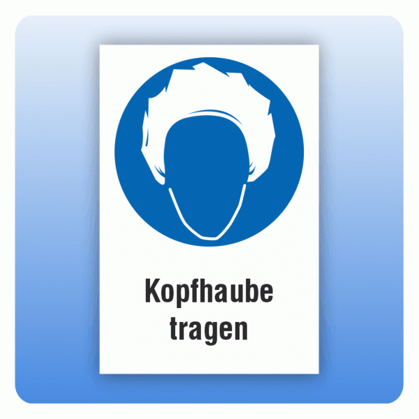 Kombi Gebotsschild Kopfhaube tragen