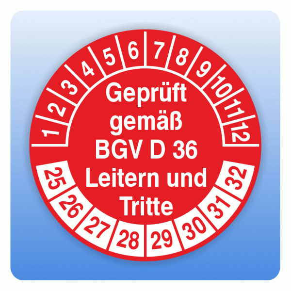 Prüfplakette BGV D36 geprüft