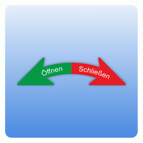 Drehrichtungspfeile gebogen Öffnen / Schliessen Aufkleber