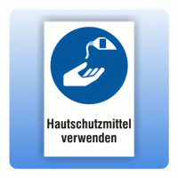 Kombi Gebotsschild Hautschutzmittel verwenden M022