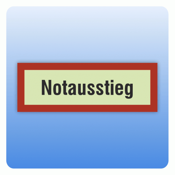 Feuerwehrzeichen Notausstieg nach DIN 4066