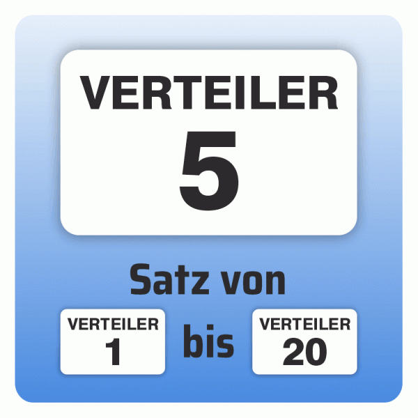 Aufkleber Heizkreisverteiler Satz 1 bis 20