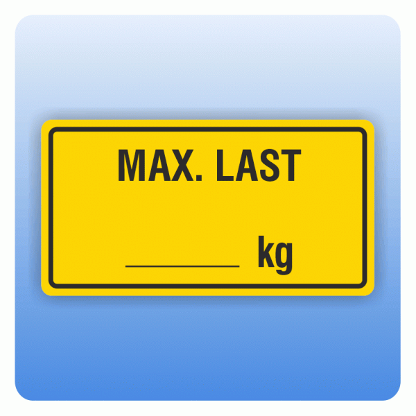 Aufkleber Regalbeschriftung max. Last