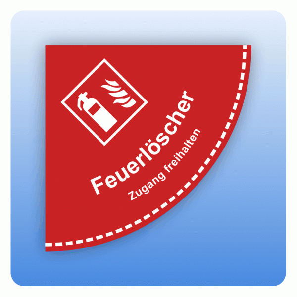 Bodenaufkleber Feuerlöscher Zugang freihalten Viertelkreis
