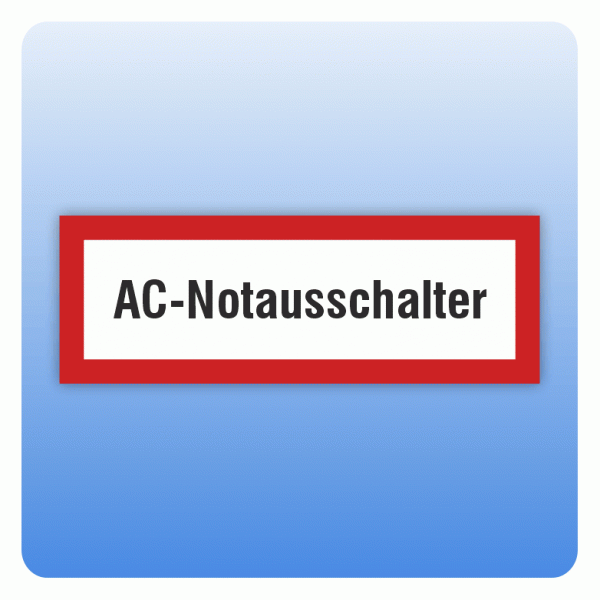 Aufkleber Feuerwehrzeichen AC Notausschalter nach DIN 4066