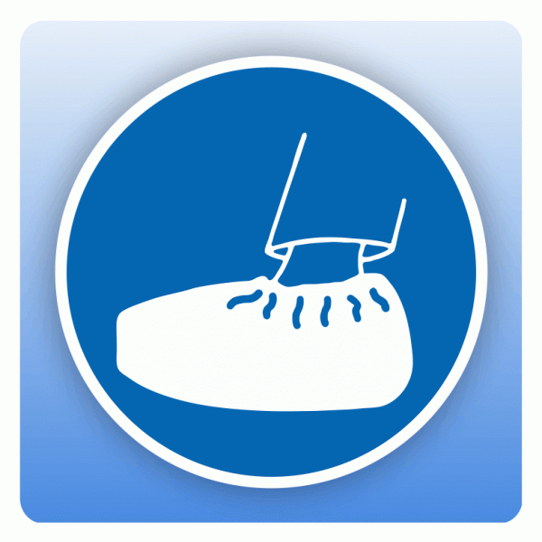 Bodenaufkleber Gebotsschild Überschuhe tragen