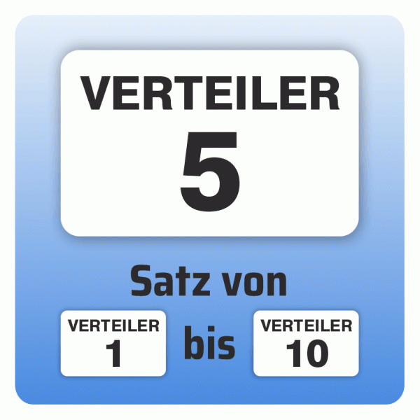 Aufkleber Heizkreisverteiler Satz 1 bis 10