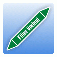 Vorschau: Rohrleitungskennzeichnung Filter Vorlauf nach DIN 2403 Vorschau: Rohrleitungskennzeichnung Filter Vorlauf nach DIN 2403