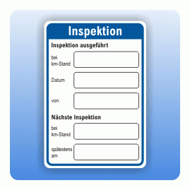 Serviceaufkleber Inspektion