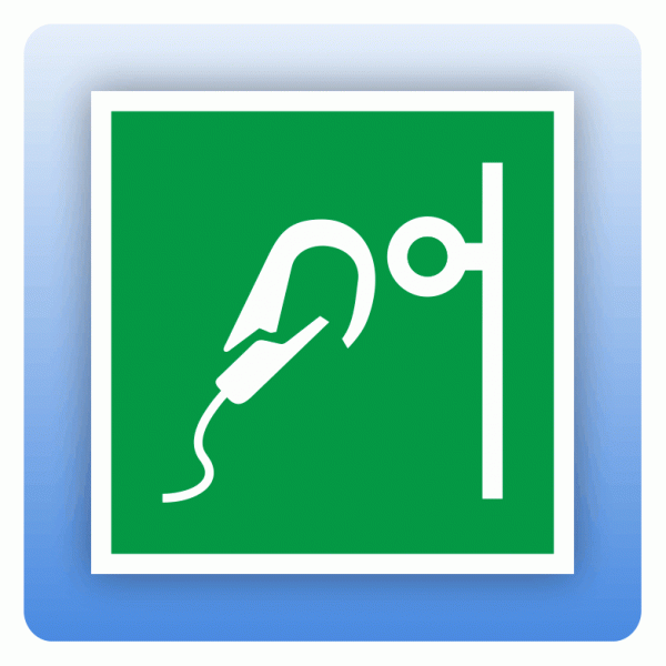 Aufkleber Rettungszeichen E072 Sicherer Einhakpunkt ISO 7010