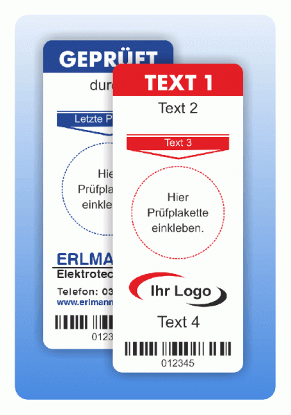 Grundetikett individuell (Variante 1) mit Barcode