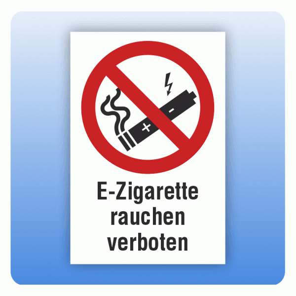 Kombi Verbotsschild E-Zigarette rauchen verboten
