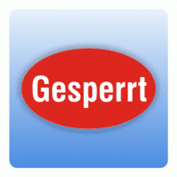 Qualitätssicherung Aufkleber "Gesperrt" oval in rot