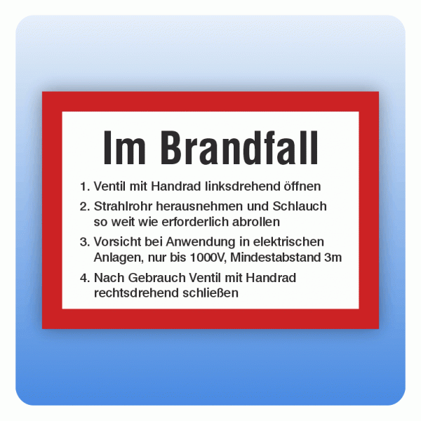 Aufkleber Feuerwehrzeichen Im Brandfall nach DIN 4066