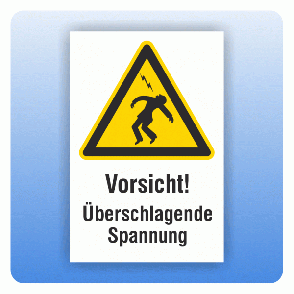 Kombi Warnschild Vorsicht Überschlagende Spannung