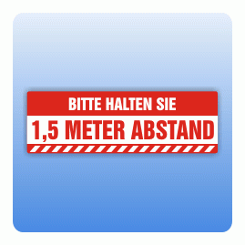 Corona Aufkleber Bitte halten Sie 1,5 m Abstand