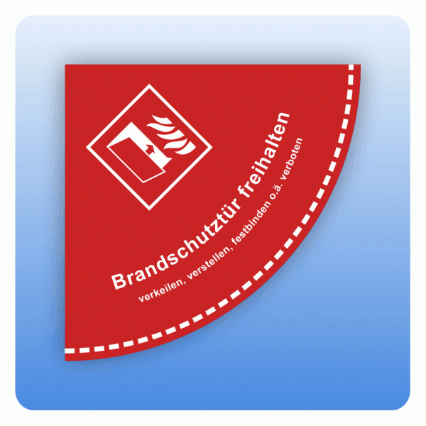 Bodenaufkleber Brandschutztür freihalten für Schwenkbereich Tür