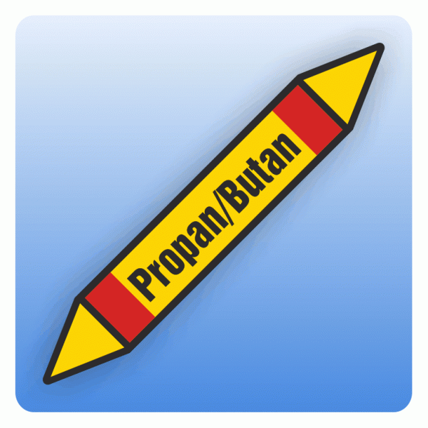 Rohrleitungskennzeichnung Propan/Butan nach DIN 2403