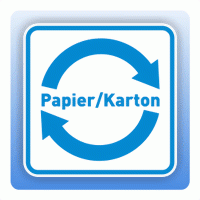 Wertstoffzeichen Pfeile Papier/Karton, umrandet