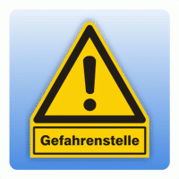 Kombi Warnsymbol Gefahrenstelle W001