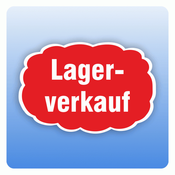 Rabattaufkleber Lagerverkauf für Schaufenster