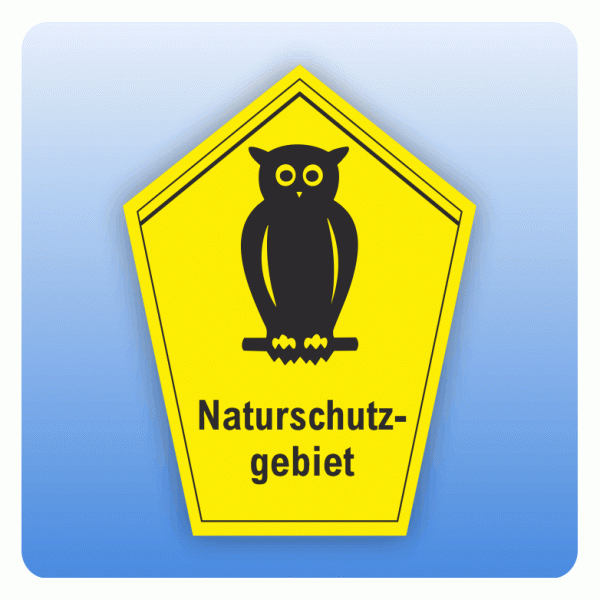 Schild Naturschutzgebiet mit Piktogramm Eule