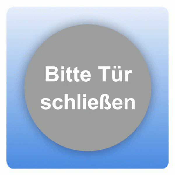 Aufkleber Bitte Tür schließen rund dezent