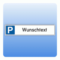 Parkplatz-Nummernschild mit Wunschtext
