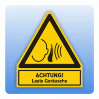 Kombi Warnsymbol Achtung laute Geräusche W038