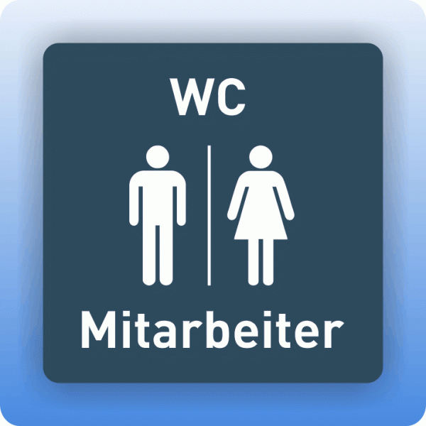 Aufkleber Symbolschild WC Mitarbeiter dezent