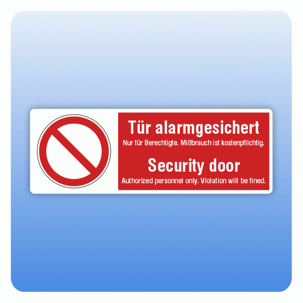 Aufkleber Tür alarmgesichert / Security door